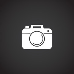 Photography related icon on background for graphic and web design. Creative illustration concept symbol for web or mobile app