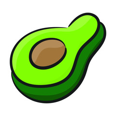 Avocado icon design, doodle vector of natural food 