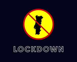 Illustration vector graphic of Sign caution of Portugal Lockdown. Vector illustration of warning sign. Coronavirus outbreak. Warning sign of Prohibited from leaving the Portugal country.