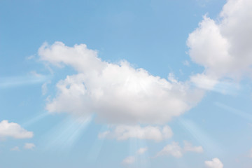 The blue sky with clouds, background