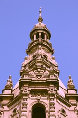 Fototapeta na wymiar Barcelona city - Palau Nacional. Retro filtered colors.