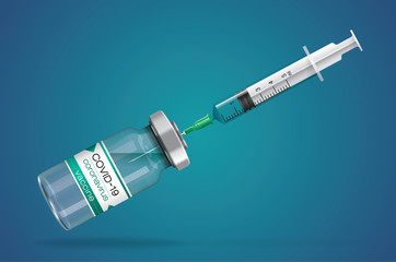 Corona vaccine vector, 3D illustration.