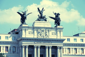 Fototapeta premium Madrid - governmental building. Retro filtered color style.