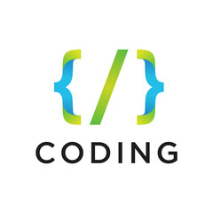 coding logo design template