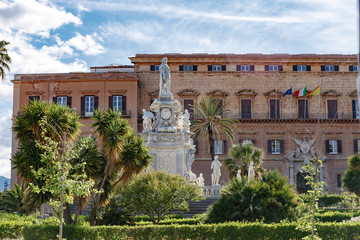 Marble monument to King of Spain and Portugal, Philip IV Habsburg, Villa Bonnano