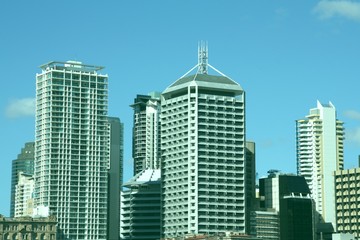 Fototapeta na wymiar Brisbane city skyline. Retro filtered color style.