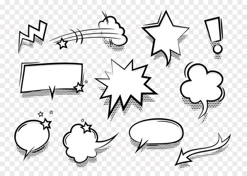 Speech bubble for comic text isolated background