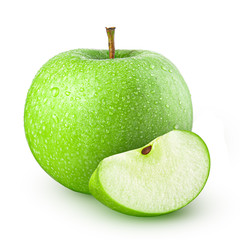 Green apple. Isolated on white background