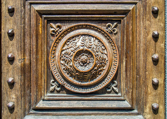 beautiful handcrafted antique details of historic building