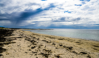Beautiful sandy Iceland coast seascape