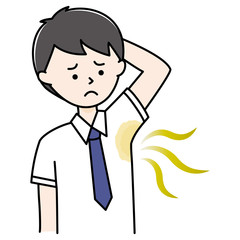 わきがに悩む男性　高校生　サラリーマン