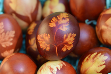 Onion dyed Easter eggs