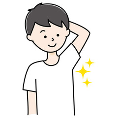 脇の下がきれいな男性　Tシャツ