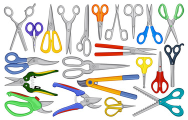 Scissors vector cartoon set icon. Vector illustration scissor equipment on white background. Isolated cartoon set icon scissors.