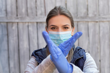 Caucasian woman in quarantine