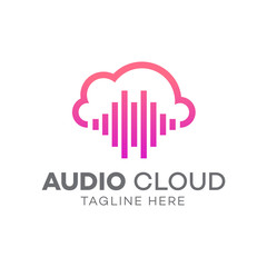 Audio cloud logo concept, Sound wave logo, Sound wave icons set, Music waves symbols, Audio logo template, Voice equalizer symbols