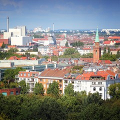Fototapeta na wymiar Berlin Moabit district aerial view