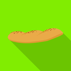 Vector design of loaf and bun icon. Collection of loaf and part stock vector illustration.