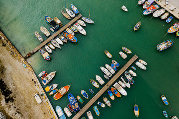 Fototapeta na wymiar small boats in the local port