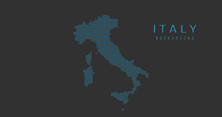 Italy country map backgraund made from halftone dot pattern, Vector illustration isolated on black background