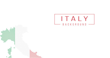 Obraz premium Italy country map backgraund made from halftone dot pattern, Flag concept. Vector illustration isolated on white background