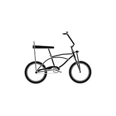 typical bicycle from the 80s on white background
