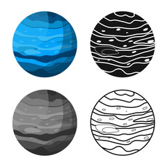 Vector illustration of neptune and orbit logo. Web element of neptune and star stock vector illustration.