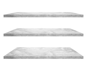 Empty top cement table shelves with isolated on white background.Counter for display or montage of product.