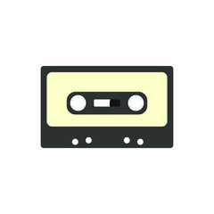 80s cassette tape on white background vector