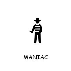 Maniac flat vector icon