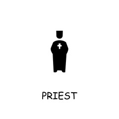 Priest flat vector icon