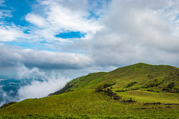 Fototapeta na wymiar mountain with green grass and beautiful sky