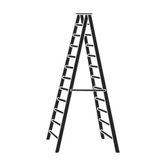Stepladder vector icon.Black vector icon isolated on white background stepladder .