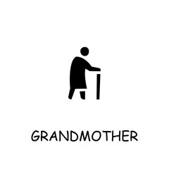 Grandmother flat vector icon