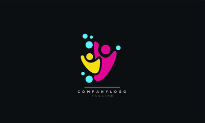 Set of Team Work Logo Design. Together. Modern Social Network Team Logo Design