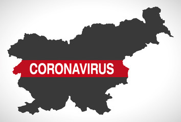 Obraz premium Slovenia map with Coronavirus warning illustration