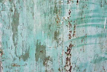 Sky blue texture of natural old wood. Background with cracks and scratches on the old painted wood blue. Used for furniture production, design and laminate manufacturing. Vintage grunge background