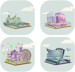 施設_建物_駅_商業施設_遊園地_スタジアム