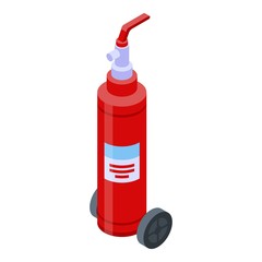 Obraz premium Water fire extinguisher icon. Isometric of water fire extinguisher vector icon for web design isolated on white background