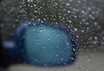 drops of water on a glass