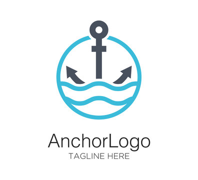 anchor logo vector design concept