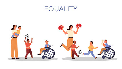 Parenthood and child rearing concept. Woman teach her son equality.