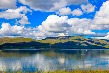 Beautiful rugged Iceland Fjord seascape