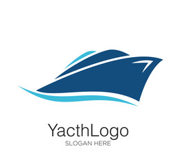 yacht logo vector design concept