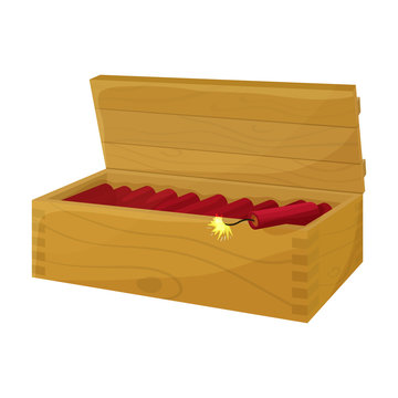 Box dynamite vector icon.Cartoon vector icon isolated on white background box dynamite.