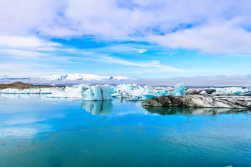 Ice formations on Vik diamond beach 