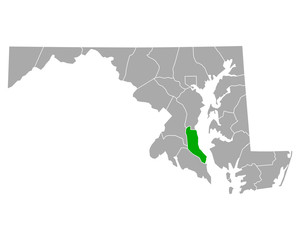 Karte von Calvert in Maryland