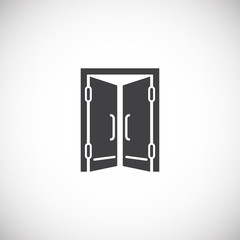 Door icon on background for graphic and web design. Creative illustration concept symbol for web or mobile app