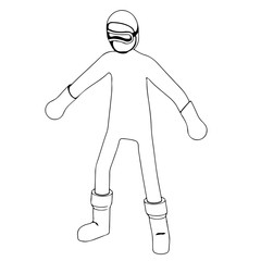 sketch of a character in a protective suit fighting against coronavirus vector