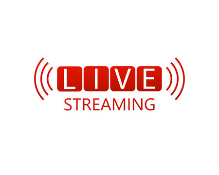 Live stream sign, emblem, logo isolated on a white background. Vector Illustration.